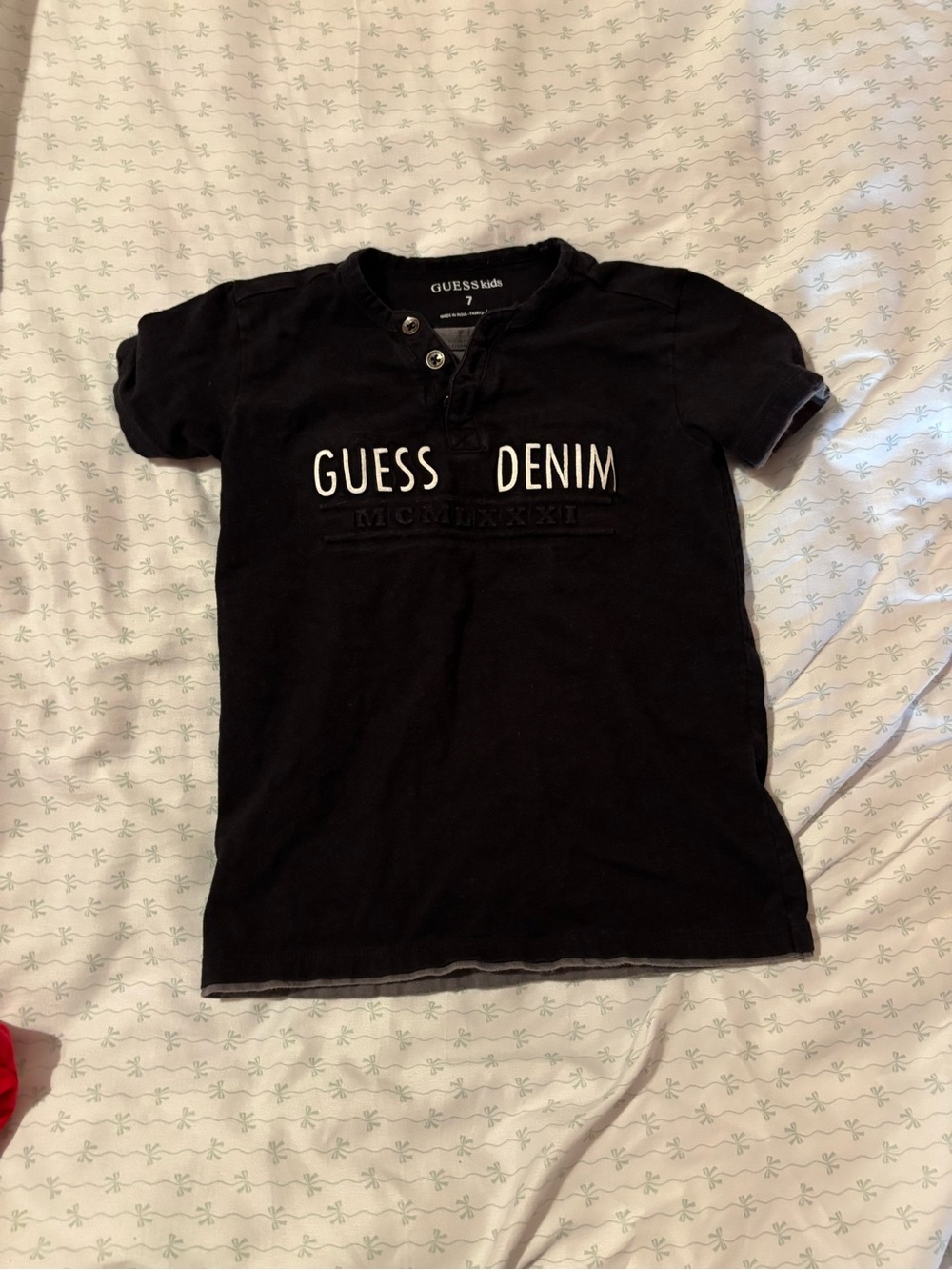 Guess Black Short Sleeve 'Guess Denim' Logo Tee